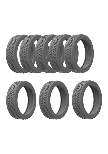 Suntek 8 Adet Bagaj Bavul Tekerlekleri Yumuşak Açık Tekeri Gri