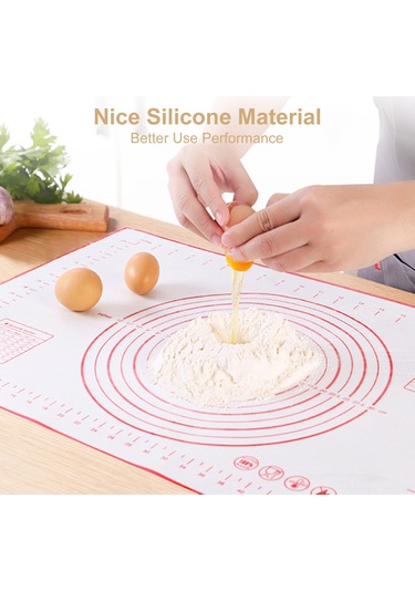 Youtek Silikon Hamur Hazırlama Matı - Ölçü Çizgili, Fırın Ve Barbekü İçin, Siyah, 29x26 Cm Siyah