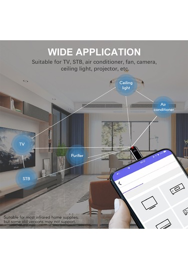 Xindoker Akıllı Telefon Tip-c Kızılötesi Uzaktan Kumanda - Tv, Klima, Fan, Projeksiyon İçin 10m Menzil, Gümüş Renk