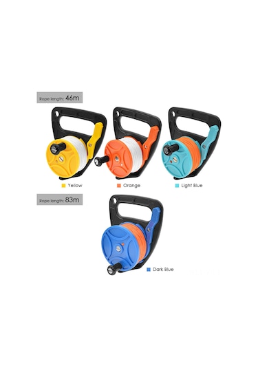 Vkemall 46 Metre Turuncu Dalış Tekerleği - Su Altı İçin Nylon & 43 Pc Malzeme, 1.8mm Çaplı İtme Kordonu Turuncu