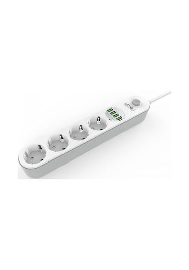 Ldnio SE4432 4xUsb Çıkışlı 4'lü Akım Korumalı Priz Beyaz