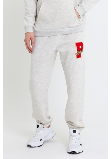 Polo State Erkek Jogger 3 İplik Eşofman Altı Kar Melanj