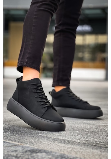 Le10 Bağcıklı Erkek Yüksek Siyah Taban Siyah Spor Bot bb-le10-komur-10845 001