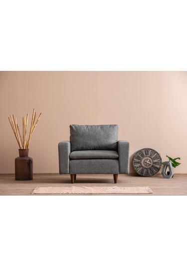 Lungo Modüler Berjer - Gri Keten Açık Gri