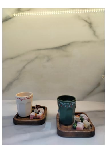 2 Li Ahşap Md Deer Espresso Fincan Seti