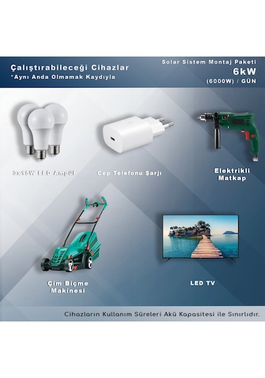 Matech 6 KW Solar Paket Sistem 6000W/gün
