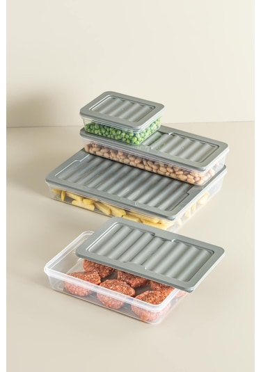 Ny Home 24'lü Set Freshbox Mikrodalga Ve Difrize Uygun Saklama Kabı Gri