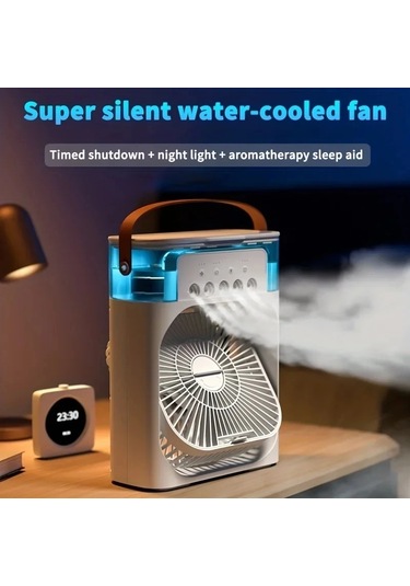 Taşınabilir Fan Klimalar Usb Elektrikli Fan Hava Soğutucu Led Açık Yeşil