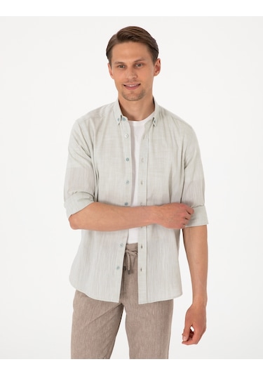 Pierre Cardin Erkek Çağla Gömlek Desenli 50307025-vr016 Çağla Yeşil