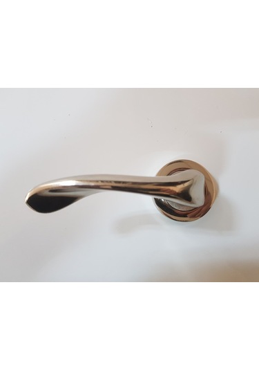 Çelik Kapı Kolu Rozetli Mercan Nikel Saten Sol