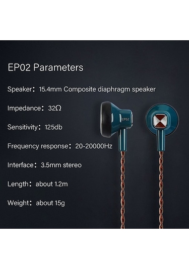 Fastbuy Jcally Ep02 3.5mm Kablo Kulaklık, Yarım İçi Dinleme, Doğal Ses, Gürültü Engelleme, Mikrofonlu, Lacivert