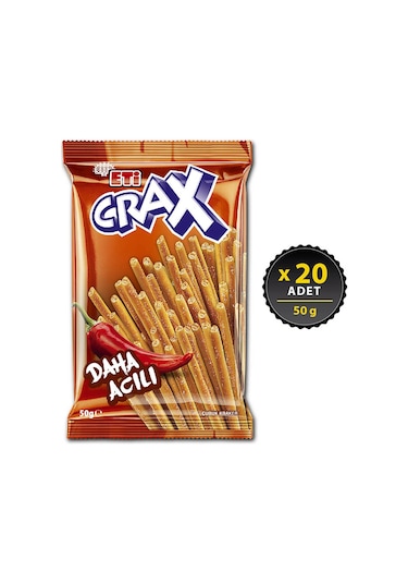 Eti Crax Acılı Çubuk Kraker 20 x 50 G