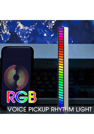Sese Duyarlı Ekolayzer Rgb 32 Ledli Renkli Çubuk