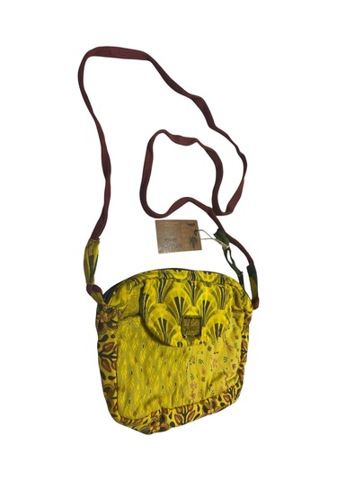 Vintage Salaş Renkli Küçük Boy Uzun Askılı Günlük Çapraz Postacı Omuz Çantası 22 Cm X 15 Cm Sarı