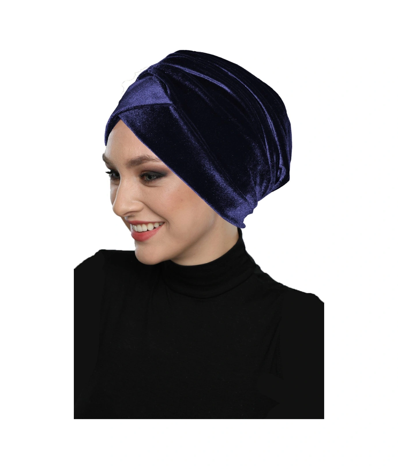 Kadife Kardelen Astarlı Lacivert Hazır Türban Tesettür Bone Lacivert