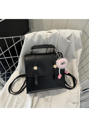 Minimalist Sırt Çantası Kadın Akademi Stili Çanta Kadın Çantası Yeni Moda Rahat Tek Omuz Çantası Küçük Sırt Çantası Black Siyah