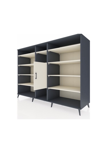 Kronos Dolap 12 Raflı Tek Kapaklı 220x59x163 Antrasit-aytaşı Antrasit-aytaşı