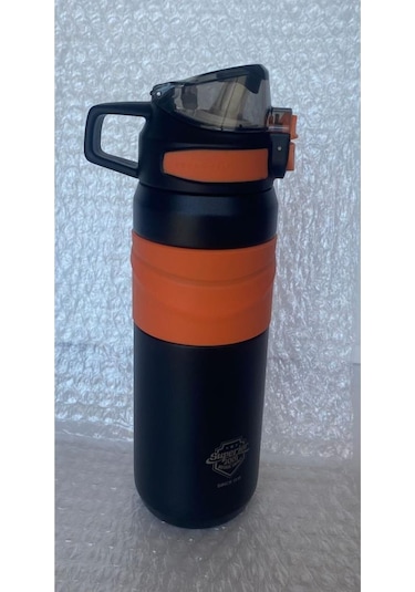 Okadı Siyah Pipetli Paslanmaz Çelik Termos 560ml