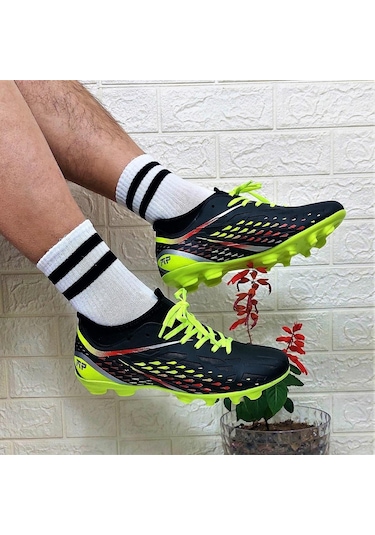 M.p 1359 Siyah-sarı Termal Likralı Krampon Futbol Ayakkabı 001
