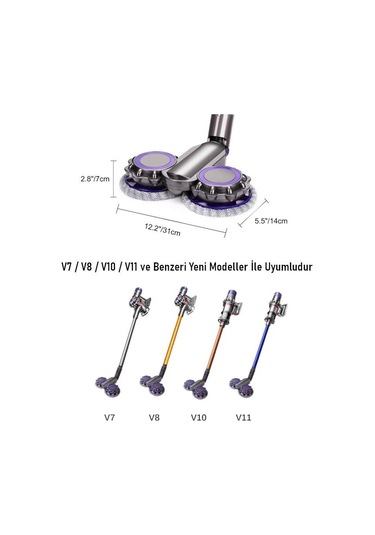 Valkyrie Uyumlu Paspas Başlığı Su Püskürtmeli Mop Başlık V7/v8/v10/v11/v15 6 Paspaslı