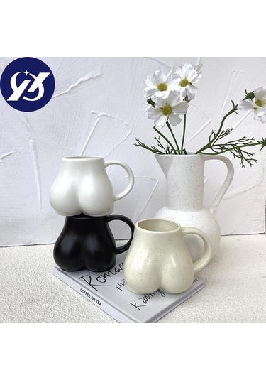 Createtech Bej Ins Fun Yaratıcı Seramik Kahve Kupa Bej