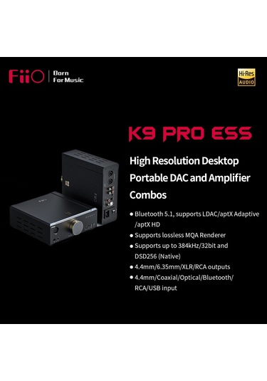 FiiO K9 Pro ESS Amplifier High Resolution Desktop DAC