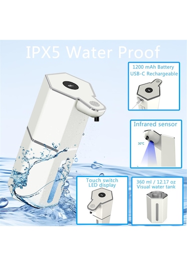 Anjiexun Otomatik Sabunluk Temassız Köpürme Beyaz