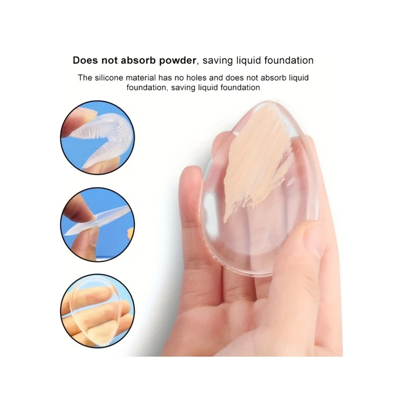 Gateesat 2li Doğal Lateks Şeffaf Silikon Makyaj Süngeri Islak Kullanım