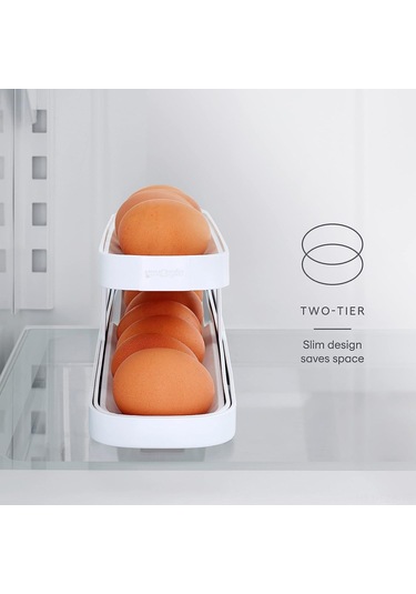 Fosenze Buzdolabı İçin Pratik Yumurta Dağıtıcı Ve Saklama Kutusu - 2 Adet Beyaz Beyaz