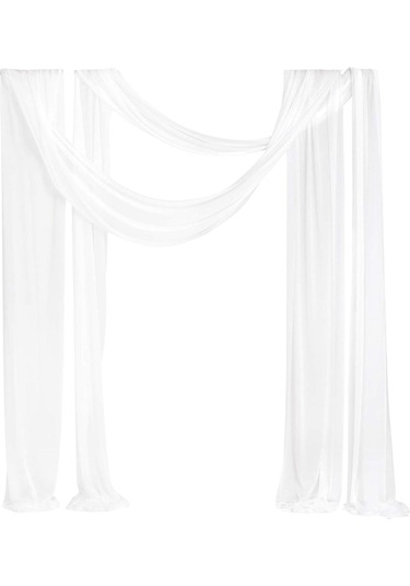 Homyl Düğün Kemeri Drapaj Masa Koşucusu Arka Plan Temalı Beyaz