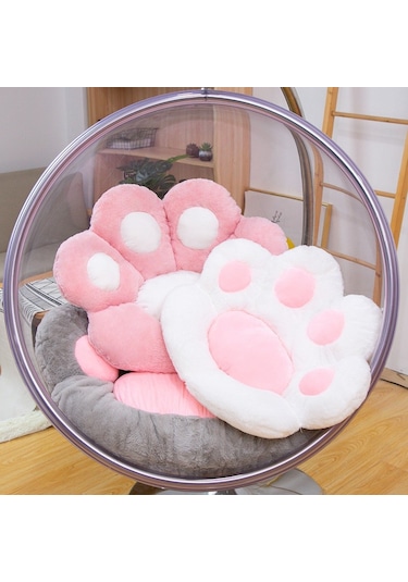Sevimli Ayı Pençesi Yarım Çevrili Yastık Ofis Koltuk Minderi 80 70cm Pembe