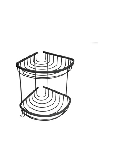 İsaoğlu Yapı Mat Siyah Şampuanlık Paslanlamaz Pirinç Malzeme Siyah Askılık Köşelik Şampuanlık Siyah