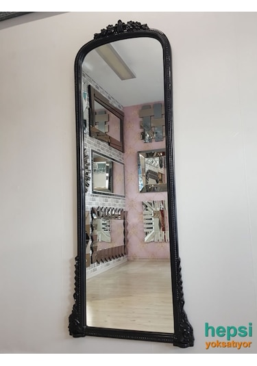 Matmazel Model Siyah Renk Varaklı Boy Aynası Siyah