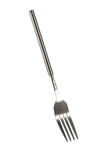 Youmex Uzun Kollü Gerekli Sürede Ayarlanabilir 22-64 Cm Sağlıklı Dayanıklı Paslanmaz Çelik Barbekü, Salata, Tatlı Çatalı Gümüş