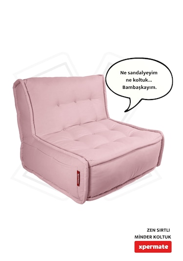 Xpermate Zen Sırtlı Minder İskandinav Tarzı Minder 80x60 Pembe