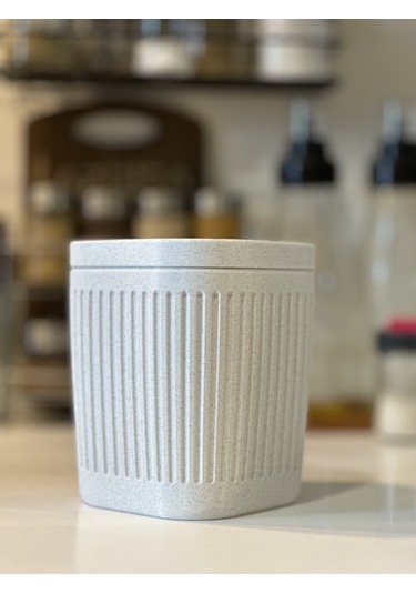 Marsel Dizayn Masaüstü Çöp Kutusu - 15cm - Açılır Kapanır - Mutfak-banyo-ofis İçin -mermer Beyaz Mermer