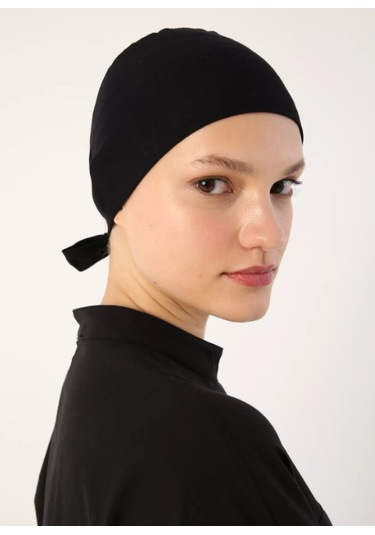 Dikişli Bağlamalı Penye Siyah Bone Siyah