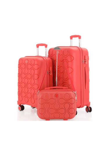 Mçs Polipropilen 3lü Valiz Seti Orta & Kabin & Makyaj V376 S23sy1000052-set 00022 Mercan