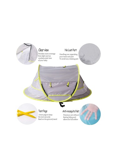 Tenfowee Çocuklar İçin Çevik Çadır: Uv50+ Koruma, Tencere Açılışlı, Konforlu Ağaç Ağacı, Gri Renk Gri