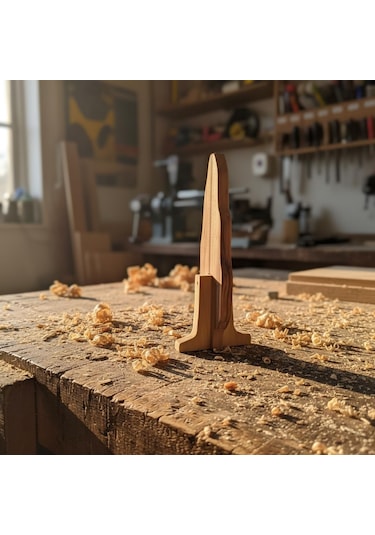 Simdale Wood İsimli Dekoratif Ahşap Selvi Ağacı - Modüler Kaideli