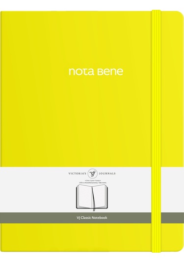 Nota Bene Classic Sert Kapak Defter, 19x25 Cm, Çizgili Sarı
