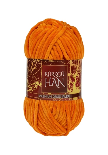 Kürkçü Han Kadife 100gr 95mt Örgü İpi Turuncu