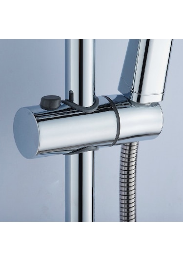 Qingmipy 25mm Boru Çaplı Tuşlu Ayarlanabilir Duş Şefafı Konum Ayar Cihazı - 360 Döner, Yükseklik Regülasyonlu, Dayanıklı Chrome Banyo Braketi Diğer