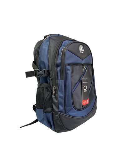 Büyük Su Geçirmeyen Kalın Kumaş Ortopedik Üç Bölmeli Okul Gezi Seyahat Kamp Sırt Çantası 32cmx47cm Lacivert