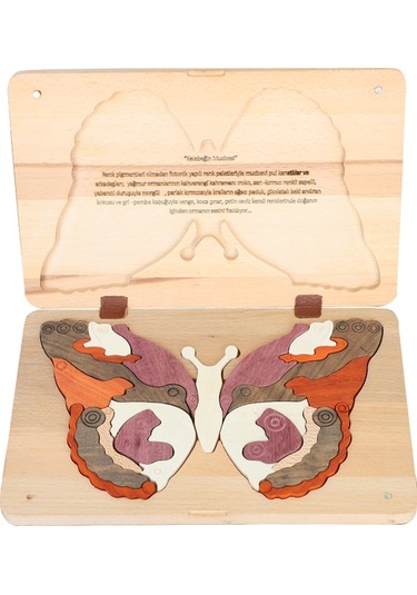 Ahşap Kelebek Yapboz Kapaklı Anatoya