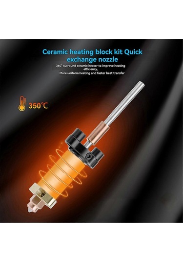 K2 Plus Hızlı Değiştirilebilir Nozul 350c Yüksek Sıcaklık 3d Yazıcı Aksesuarları İçin Seramik Isıtma Bloğu Kiti