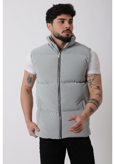 Dik Yaka Demir Fermuarlı Nova Yelek Vks 60325 Siyah