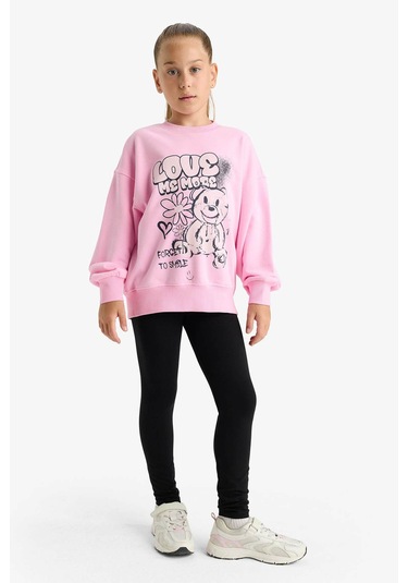 Defacto Pembe Kız Çocuk Sweatshirt E6755a8/pn666 Pembe