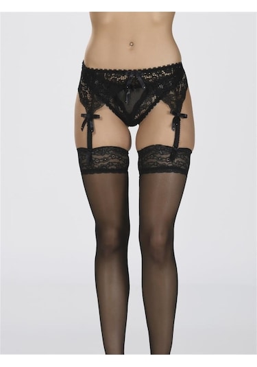 Nbb Jartiyer Çorap Takım 15 Den Dantelli N1001