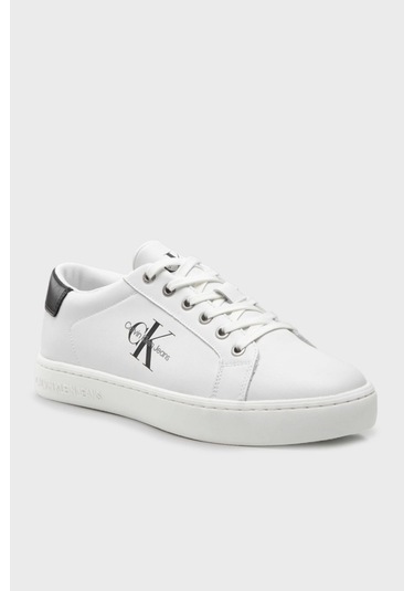 Calvin Klein Erkek Hakiki Deri Beyaz Sneaker Beyaz